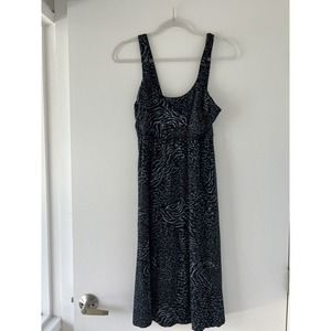 Fresh Produce Mosaic Shell Sun Dress Womens M Sleeveless Empire Waist Black